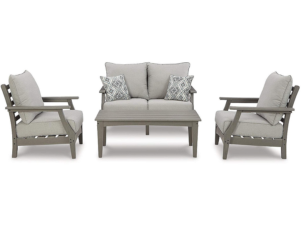 Visola Outdoor Loveseat, 2 Lounge Chairs and Coffee Table - image 1