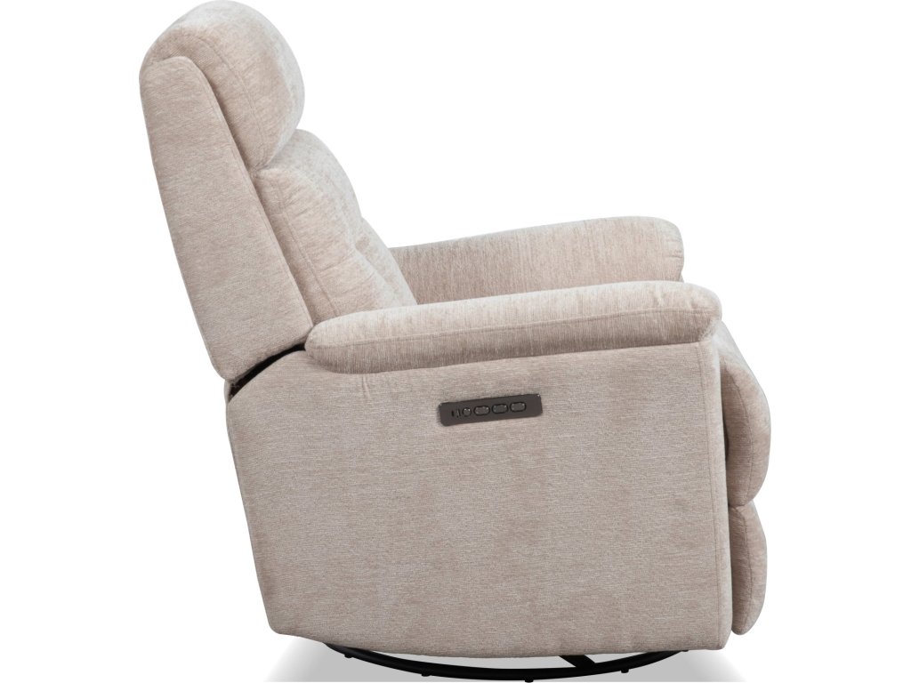 Sophisticated Oat Perfect Match Power Swivel Gliding Recliner with Power Headrest & Lumbar - image 2