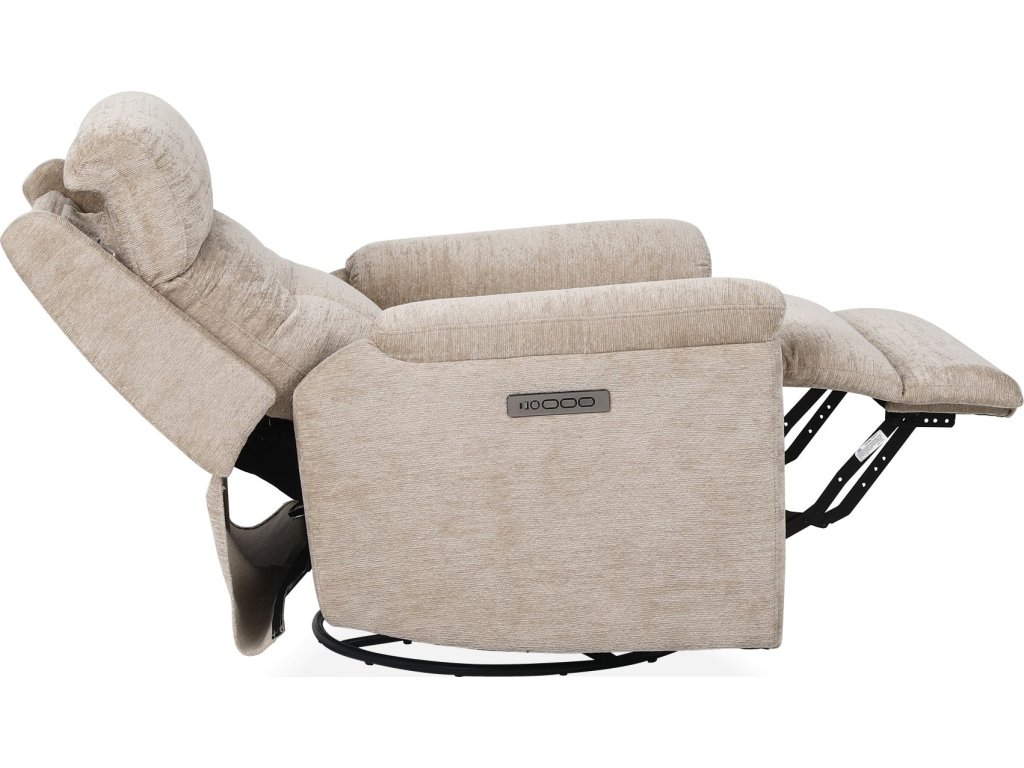 Sophisticated Oat Perfect Match Power Swivel Gliding Recliner with Power Headrest & Lumbar - image 5