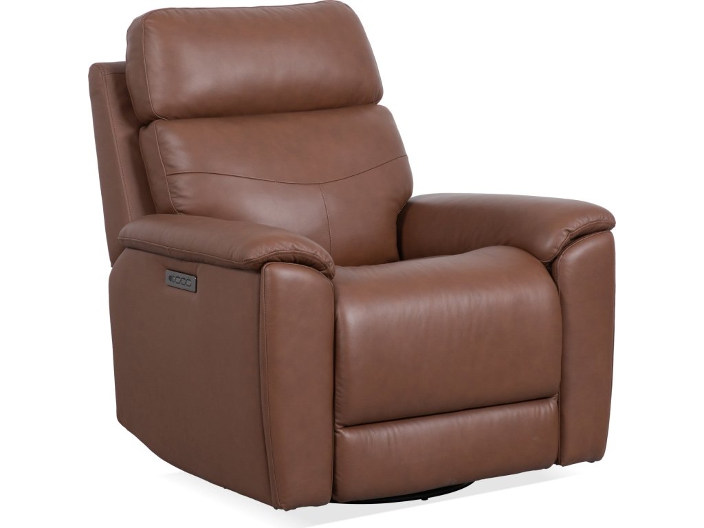 Refined Hickory Perfect Match Power Swivel Gliding Recliner with Power Headrest & Lumbar - main image
