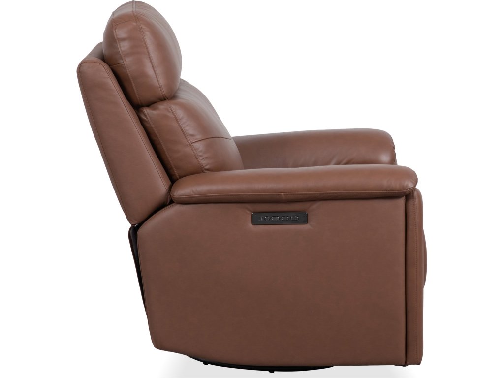 Refined Hickory Perfect Match Power Swivel Gliding Recliner with Power Headrest & Lumbar - image 2
