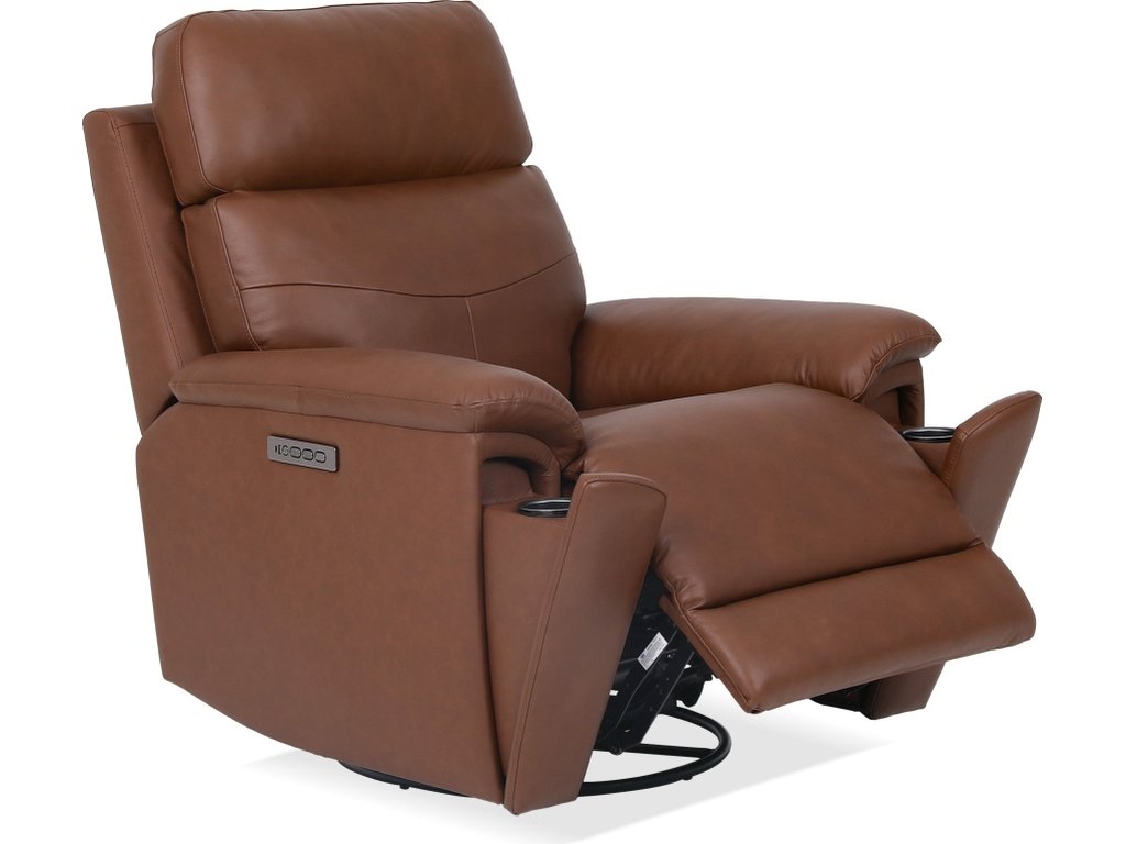 Refined Hickory Perfect Match Power Swivel Gliding Recliner with Power Headrest & Lumbar - image 3