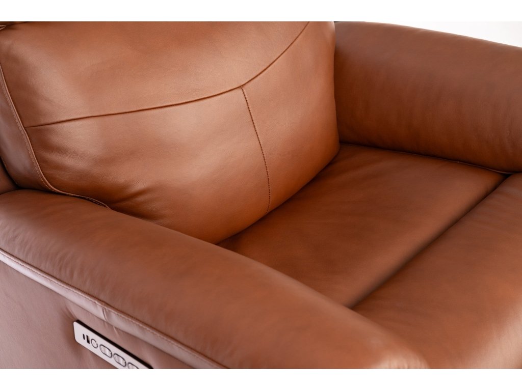 Refined Hickory Perfect Match Power Swivel Gliding Recliner with Power Headrest & Lumbar - image 6