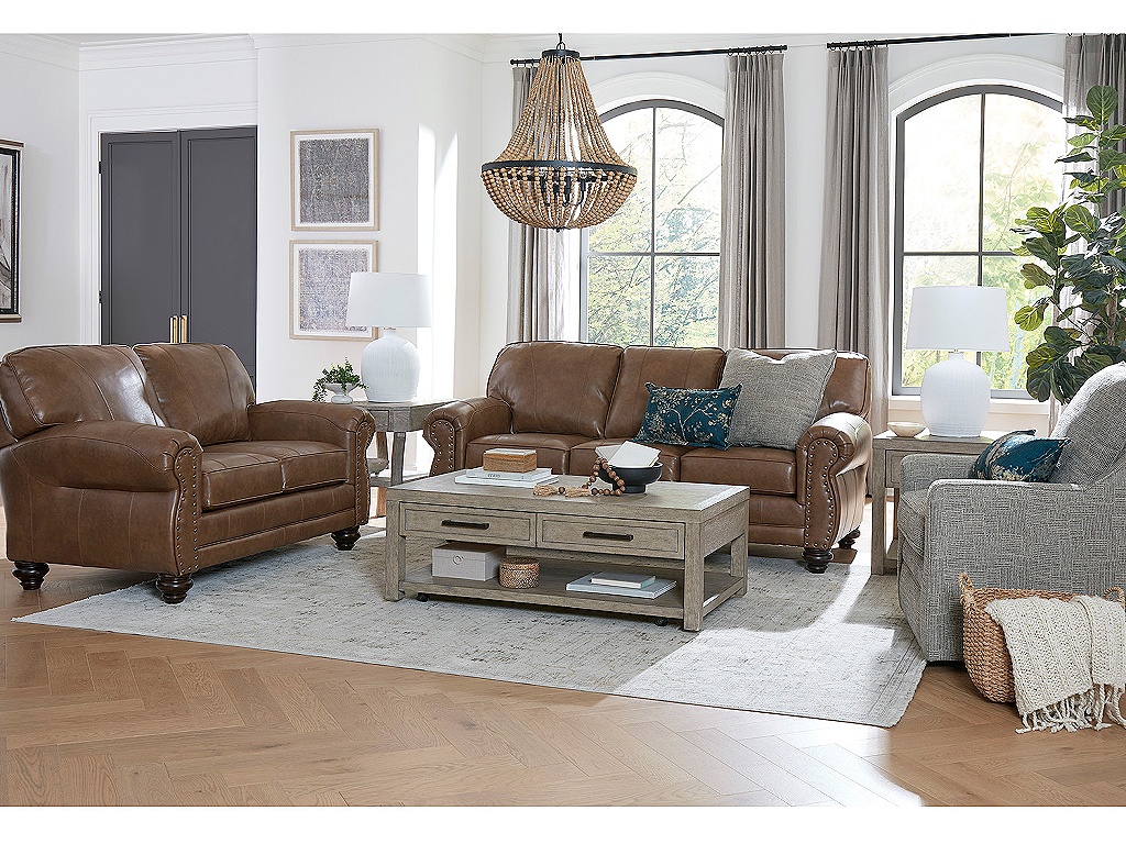 Noble Leather Stationary Loveseat - image 3