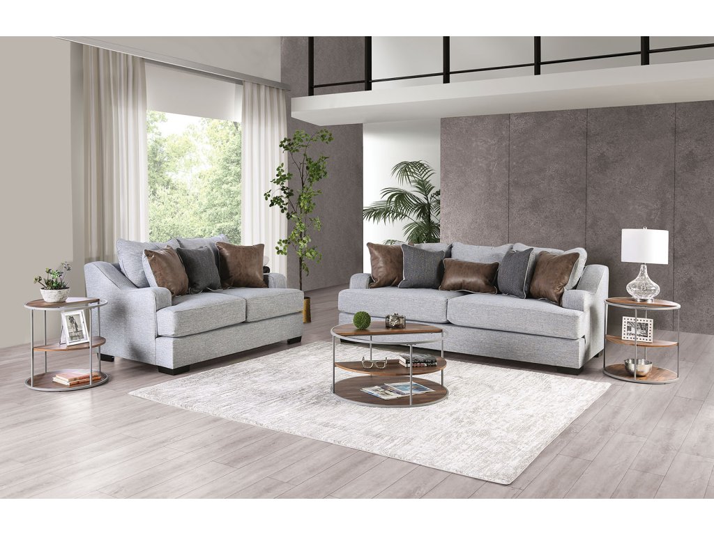 Loveseat, Light Gray/Brown - image 1