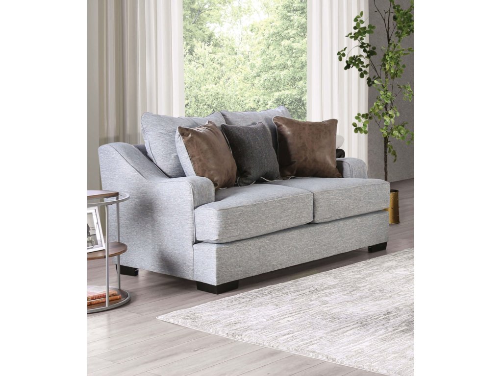 Loveseat, Light Gray/Brown - main image