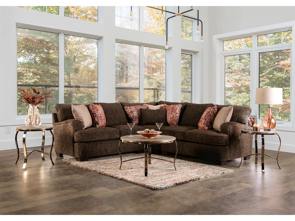 Sectional, Dark Brown/Rust - main image
