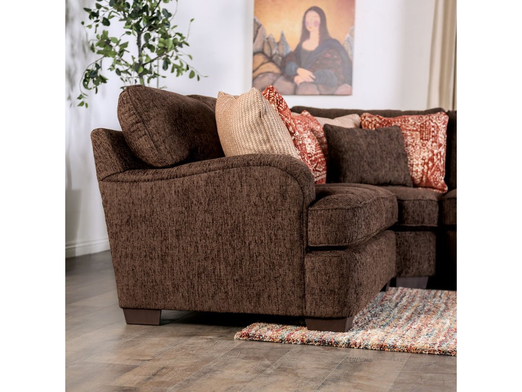 Sectional, Dark Brown/Rust - image 7