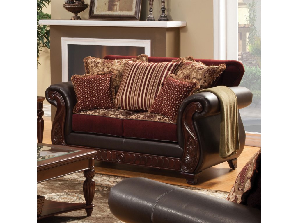 Loveseat, Burgundy - main image