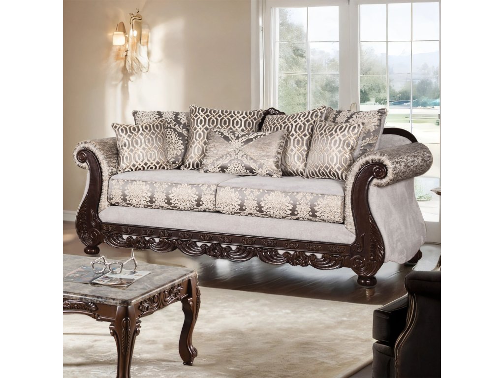 Sofa, Beige/Dark Cherry - main image