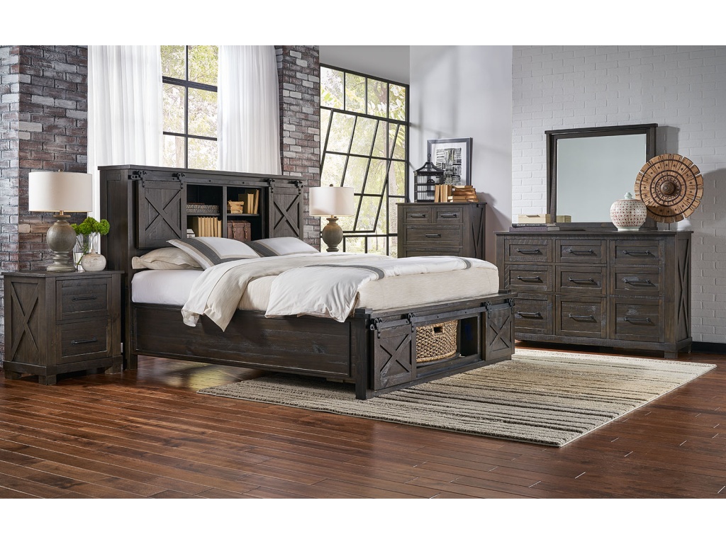King Bed – Storage Headboard W/ Rotating Storage - image 3