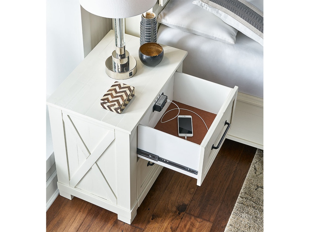 Nightstand W/ Usb & Hidden Drawer - image 1