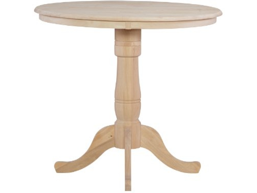 36" Round Table Top w/ 30" Traditional Pedestal and Extension Piece - main image