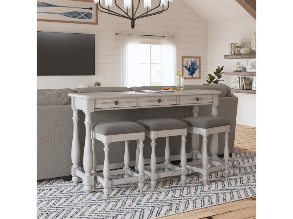 Sofa Table W /  3 Stools - image 4