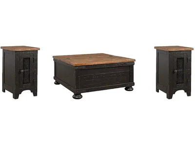Valebeck Coffee Table and 2 Chairside End Tables