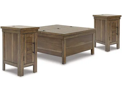 Moriville Lift-top Coffee Table and 2 Chairside End Tables