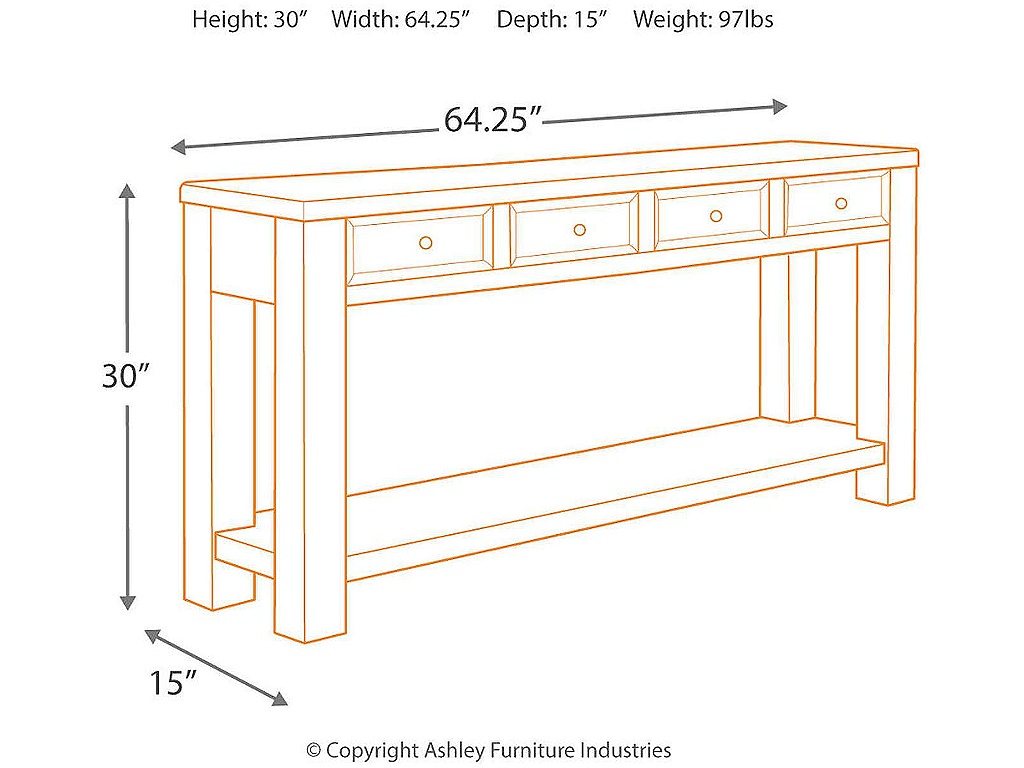 Gavelston Sofa/Console Table - image 3
