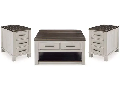 Darborn Lift-top Coffee Table and 2 Chairside End Tables