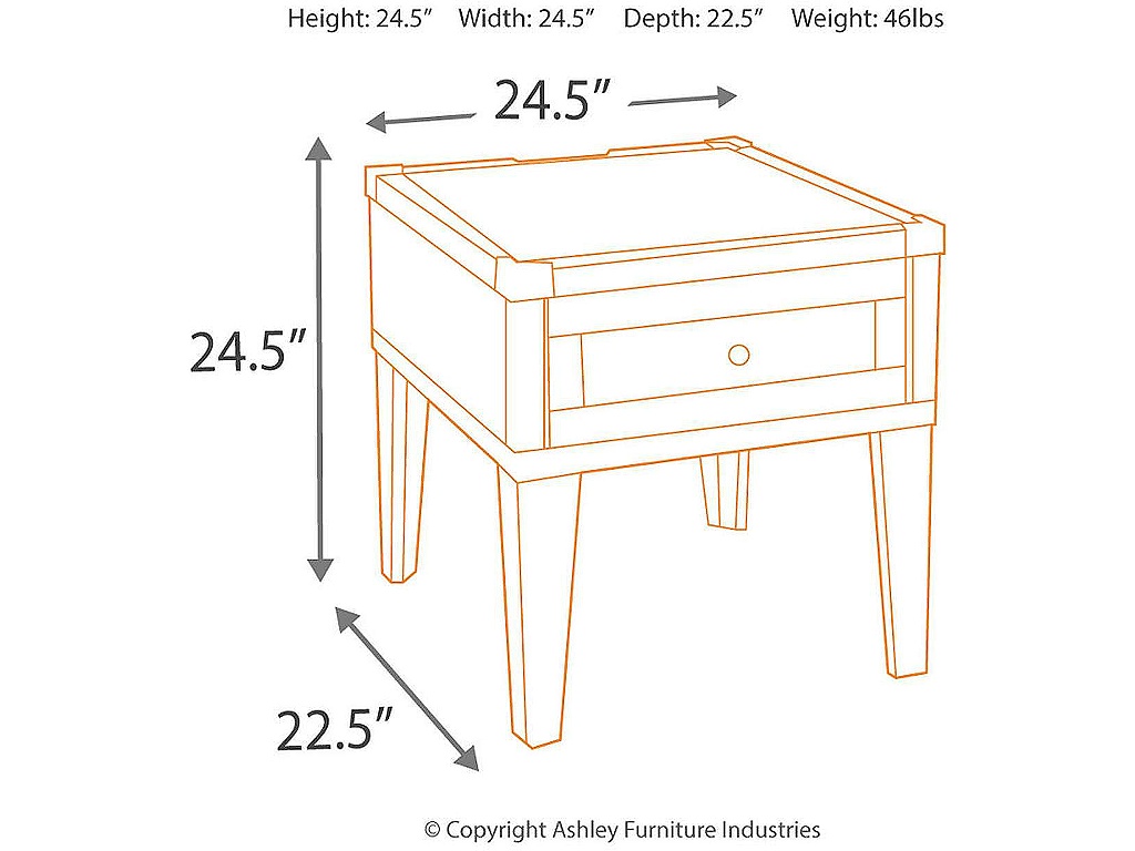 Todoe End Table with USB Ports & Outlets - image 3