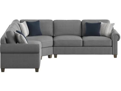 Sasha-Sectional W / 6 Pillows-Grey
