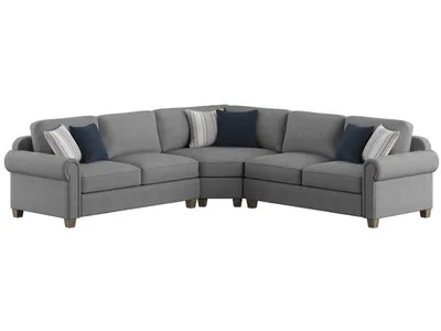 Sasha-Sectional W / 6 Pillows-Grey