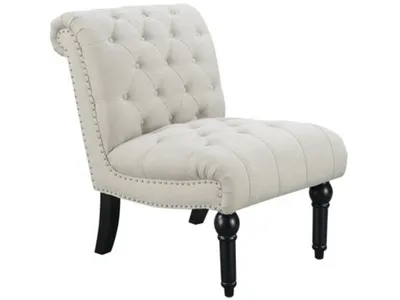 Armless Accent Chair-Beige