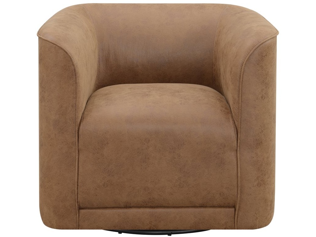 Swivel Accent Chair- Saddle Brown - image 1