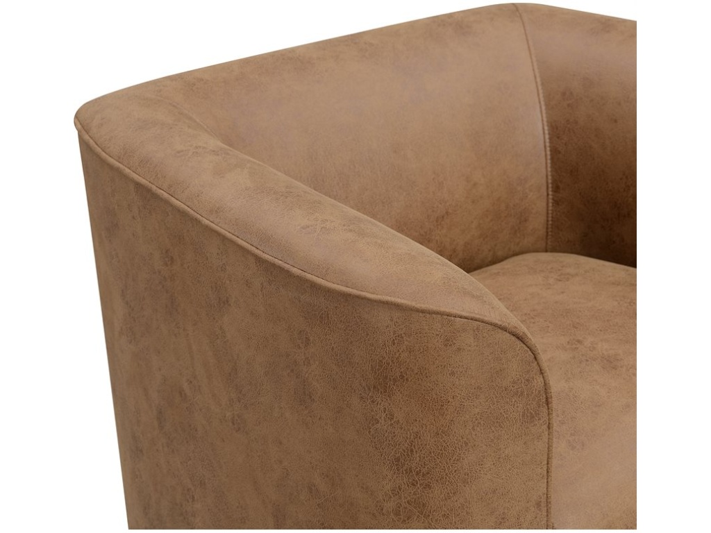 Swivel Accent Chair- Saddle Brown - image 4