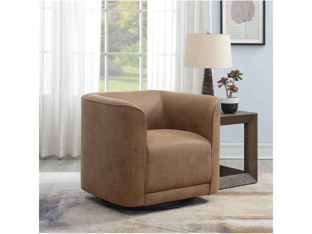 Swivel Accent Chair- Saddle Brown - image 5