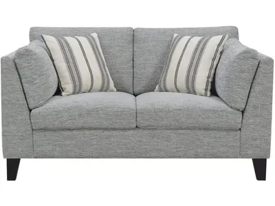 Loveseat W / 2 Accent Pillows-Gray - Alternative View