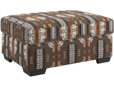 Storage Ottoman - Brown Pattern