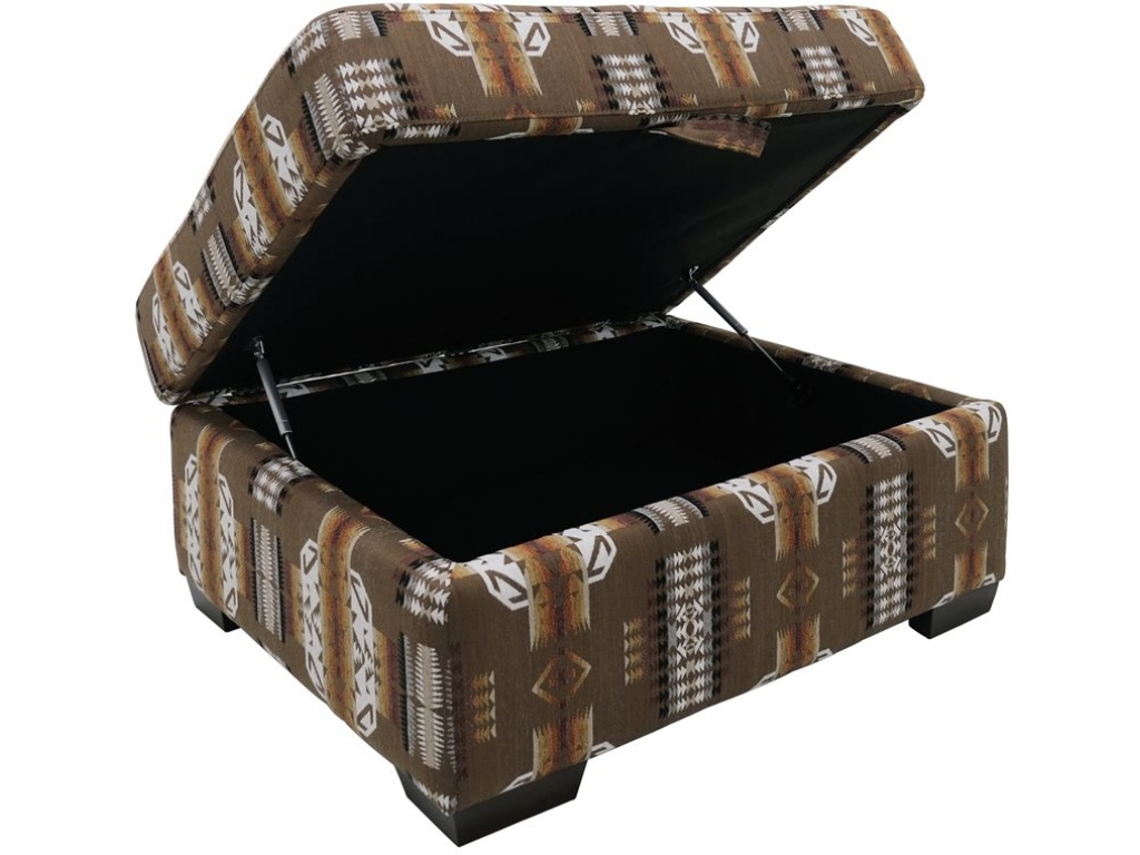 Storage Ottoman - Brown Pattern - image 1