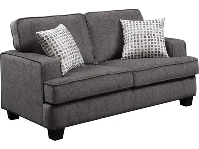 Loveseat W / 2 Pillows-Ink Grey