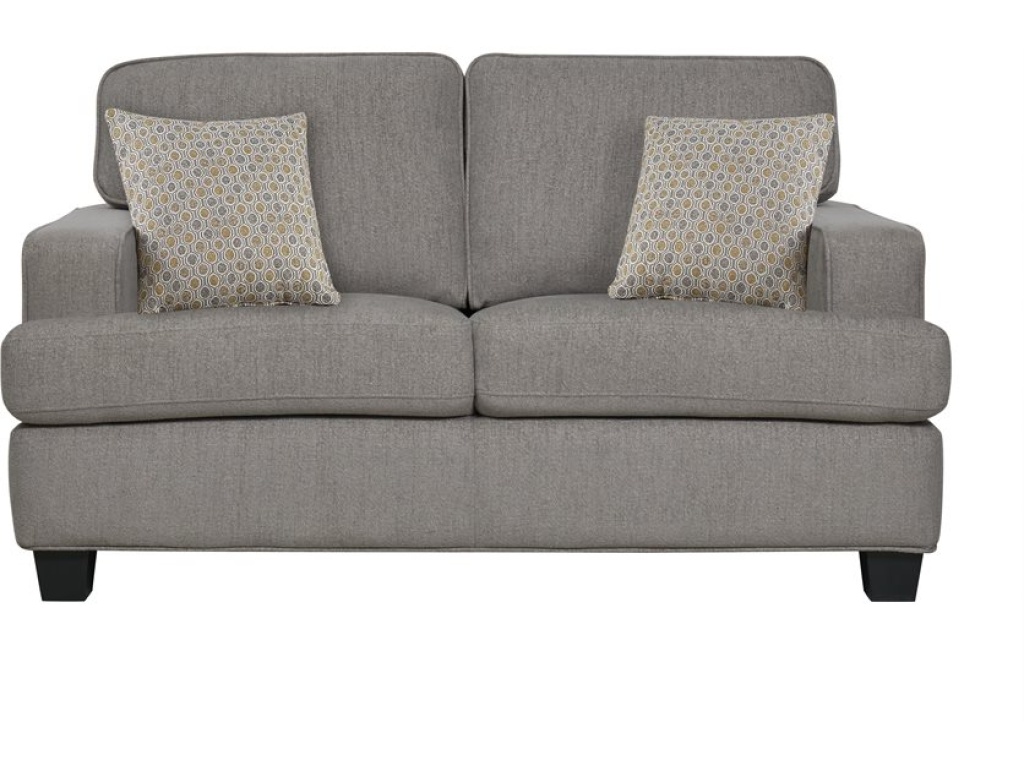 Loveseat W / 2 Pillows-Light Grey - image 1