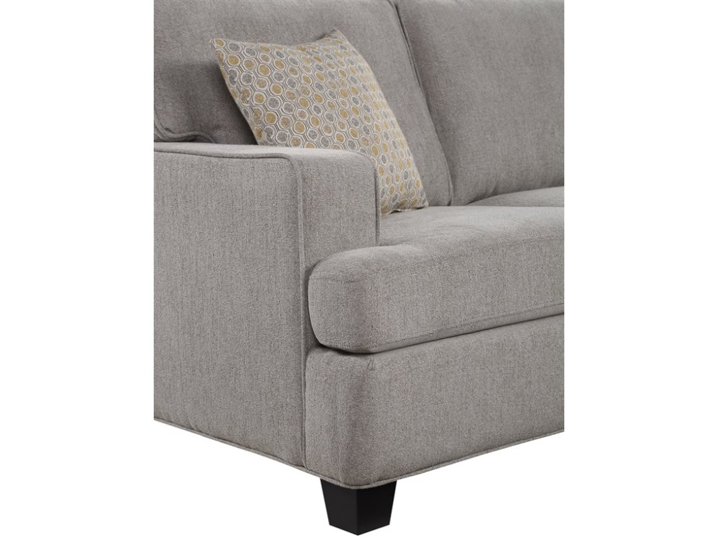 Loveseat W / 2 Pillows-Light Grey - image 7