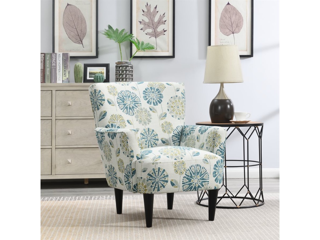Accent Chair-Teal Multi - image 5