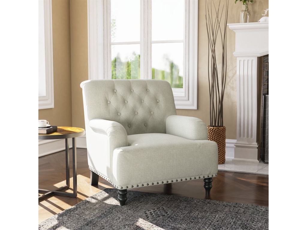 Accent Chair - Tan Herringbone - image 5