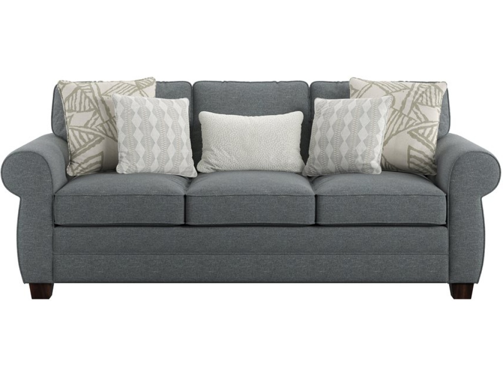 Complete Sofa W / 4 Accent Pillows & 1 Kidney Pillow - Blue - image 1