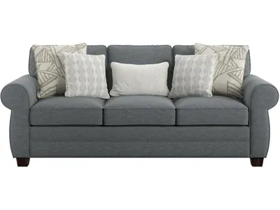 Complete Sofa W / 4 Accent Pillows & 1 Kidney Pillow - Blue - Alternative View