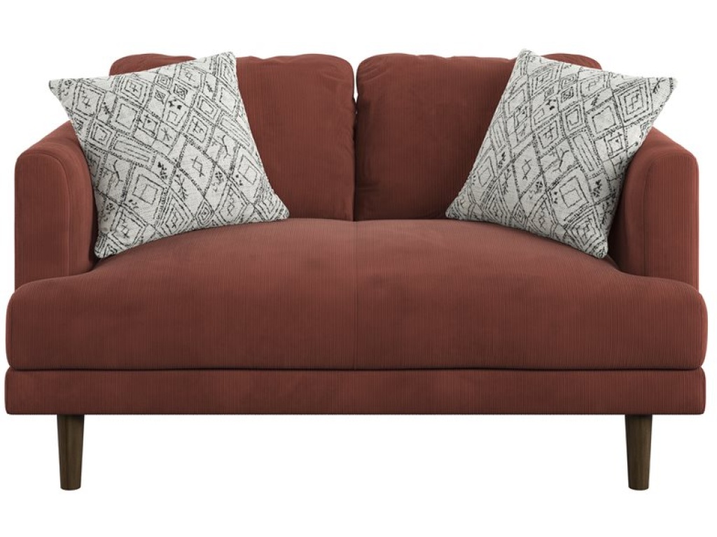 Loveseat W / 2 Pillows - Rust - image 1