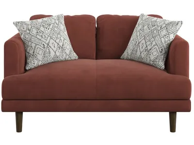 Loveseat W / 2 Pillows - Rust - Alternative View