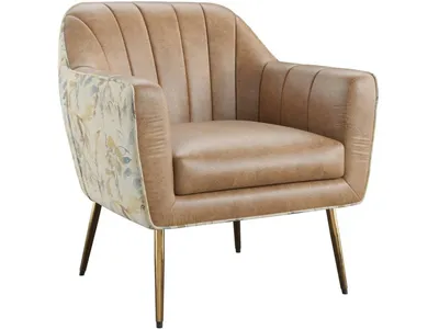 Accent Chair - Vintage Saddle / Floral