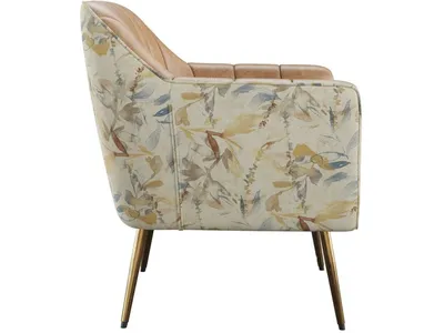 Accent Chair - Vintage Saddle / Floral