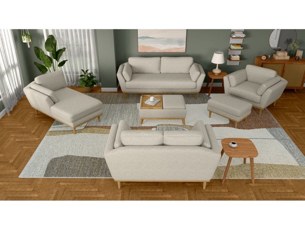 Ottoman W /  Storage And Trays - Grey - image 1
