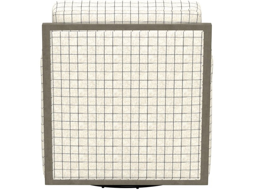 Wood Trim Swivel Accent Chair - Plaid - image 3