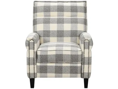 Push Back Chair-Grey Plaid - Alternative View