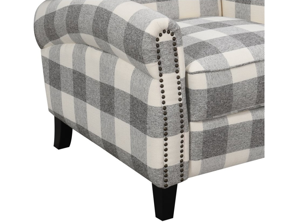 Push Back Chair-Grey Plaid - image 4