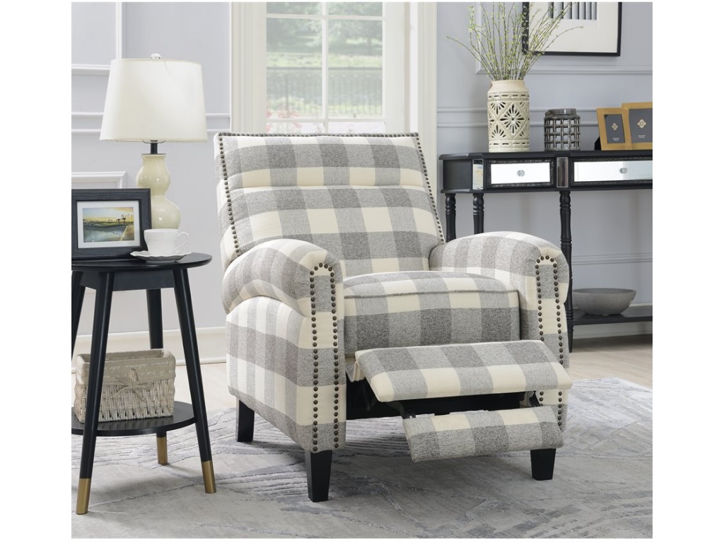 Push Back Chair-Grey Plaid - image 5