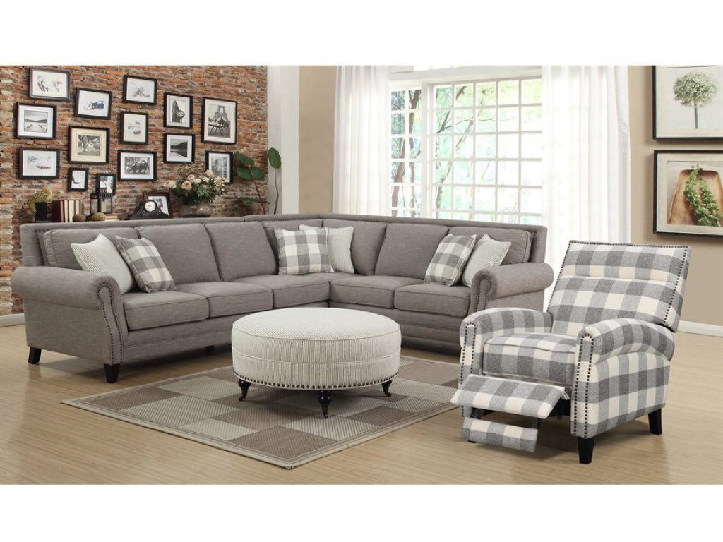 Push Back Chair-Grey Plaid - image 6