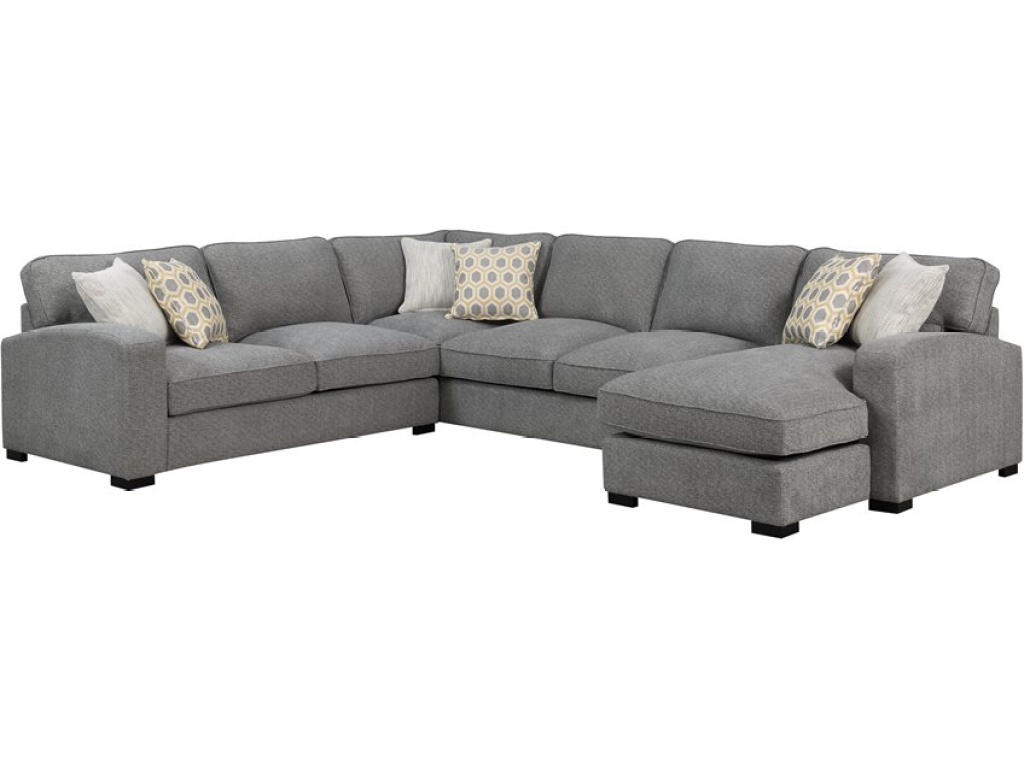 Repose-3Pc Sectional-W / 6-Pillows-Light Grey - image 1